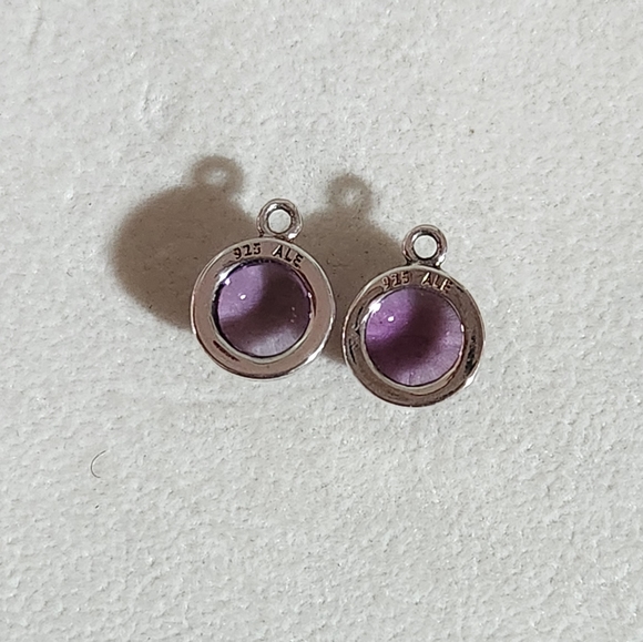 Pandora Compose Amethyst Disk Earring Charms - Picture 6 of 9